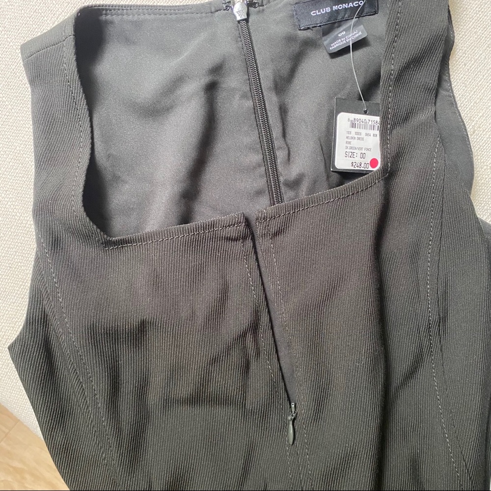 Club Monaco Dark Olive Green A Line Dress - Picture 6 of 9